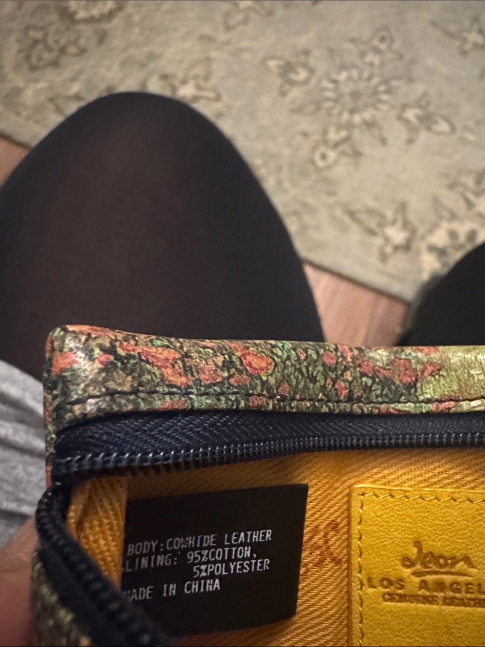 Scotch & Soda Yellow Canvas Pouch with Floral Iris Zip Wallet - Picture 4 of 4